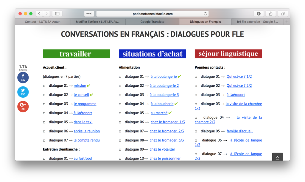 Choix des dialogues de podcast facile
